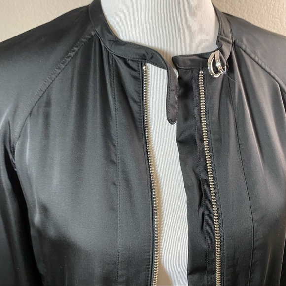 Karen Millen Black Bomber Jacket Fits XS S Sz 6 - Picture 2 of 14